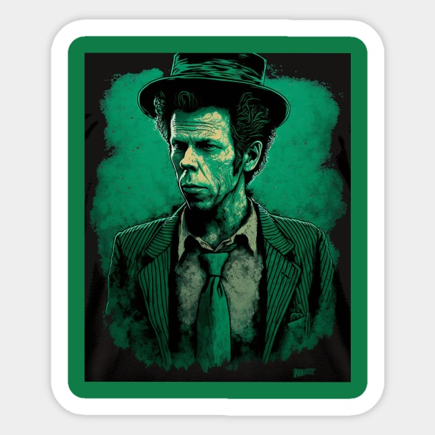 Tom Waits - All the world is green Sticker by Cisne Negro